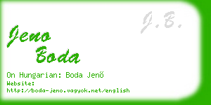 jeno boda business card