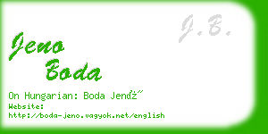 jeno boda business card